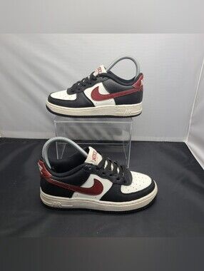 Nike Air Force 1 Black/Dark Team Red (FZ4351 001) kids size 3Y